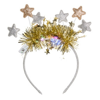 LED Haarreif Sterne silber/gold