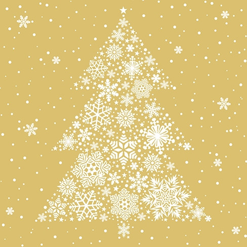 Serviette Atelier 33x33cm Atelier Big Crystal Tree gold