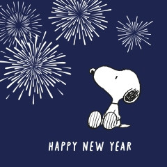 Serviette 33x33cm New Year Snoopy