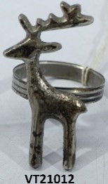 Serviettenring Aluminium silber glänzend/schwarz 7x4cm 6Stück