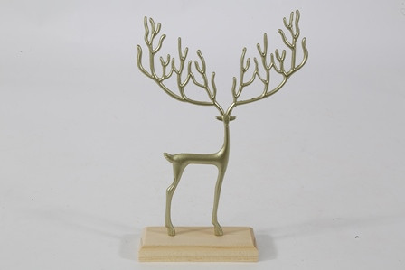 Hirsch Metall gold 12,5x4x22cm