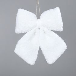 Schleife Teddyfell weiß 32cm