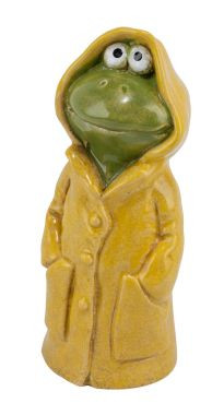 Figur Frosch Keramik grün/gelb 7,5x6x17,5cm
