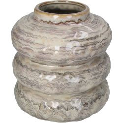 Vase Steingut sand 21,5x21,5x22,5cm