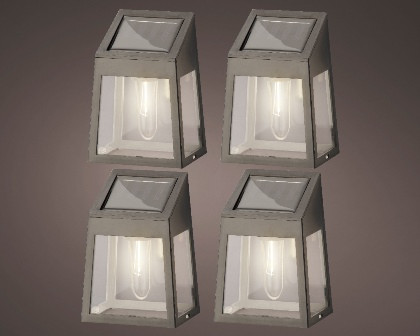 Solar Wandlampe schwarz warmes weiss 6.5x9.5x13cm Set 4St.