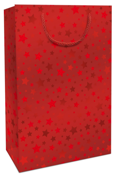 Geschenktasche 26x36x13 Shimmering Stars rot