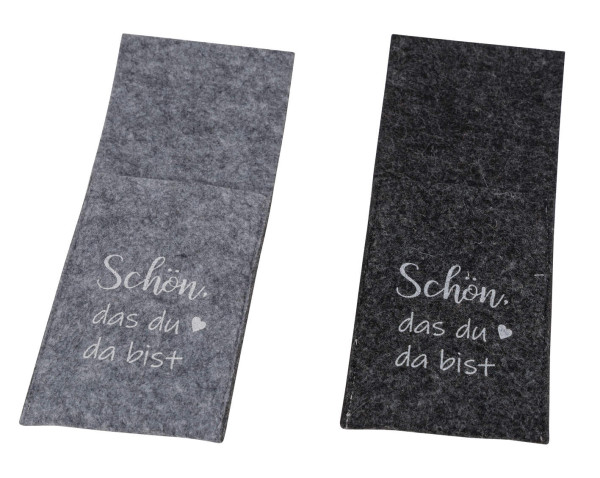 Bestecktasche Filz grautöne 24,5x10x1cm 2sort.