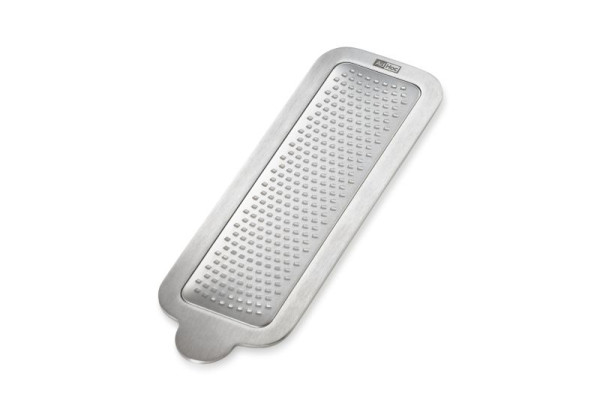 Tisch-Feinreibe CutnServe, mit Auffangbehälter,Edelstahl/Akazienholz, L:18cm, B:6,8cm, H:5cm