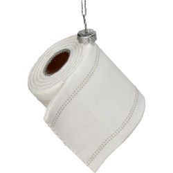 Hänger Glas Klopapier weiß 9cm