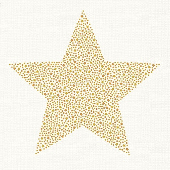 Serviette Cocktail 25x25cm Brilliant Star creme
