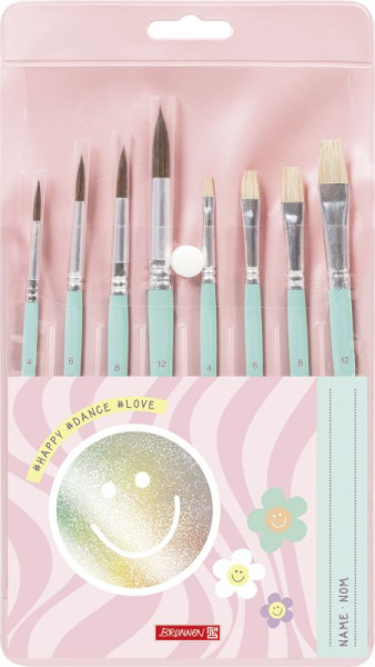 Schulpinsel 8er-Set Happy Hippie