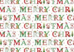 Geschenkpapier 2mx70cm Christmas Letters