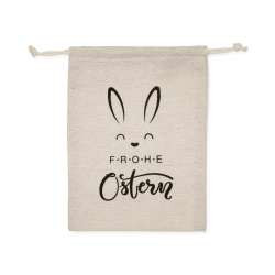 Geschenkbeutel FROHE OSTERN 18x24cm natur/schwarz