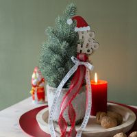 Stecker HoHoHo Holz natur 10x10x20cm