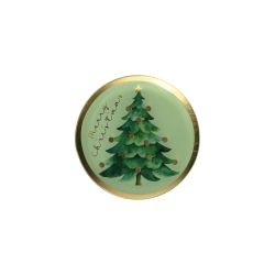 Glasteller Love Plates M, Motiv: Merry Christmas/ Weihnachtsbaum, rund, grün 13x1x13cm