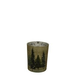 Teelichthalter EVERGREEN LIGHT Glas S grün 8x7cm