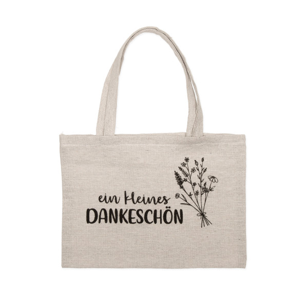 Geschenktasche DANKESCHÖN natur schwarz