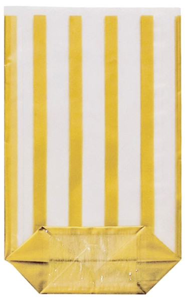 Klarsichtbeutel 9,5x16cm 10Stück Goldene Streifen mit Clips