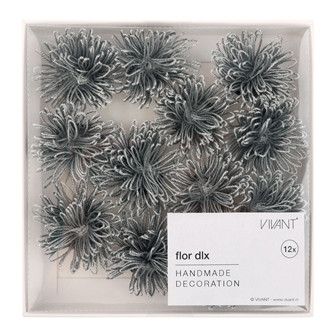 Deko FLOR DLX 12Stück Fb.01 silber