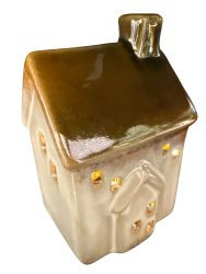 LED Haus braun 8,5x7x12cm