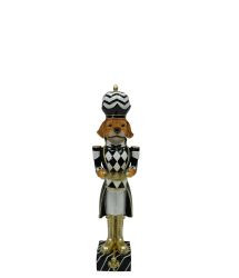 Hund m.Trommel 49,5cm schwarz/gold