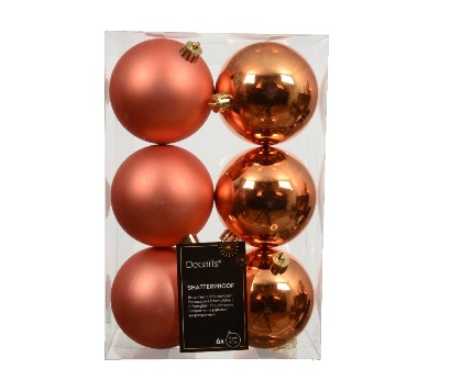 Kugeln bruchfest warm orange mix 6St. 8cm