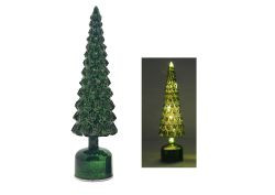 Baum m.LED Glas & drehend grün 37cm