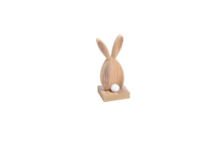 * Hase sitzend Holz geflammt 10x5,5x21cm