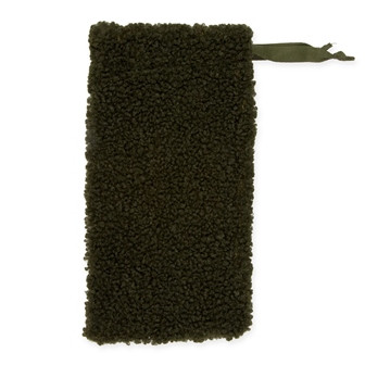 Flaschentasche/Geschenkbeutel Teddyfell dunkel grün