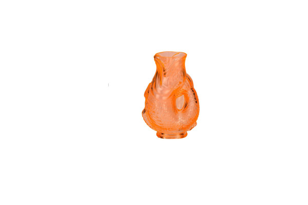 Vase Fisch Glas orange,11x7x16cm