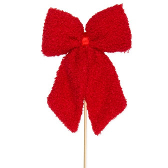 Stecker Schleife Teddyfell rot