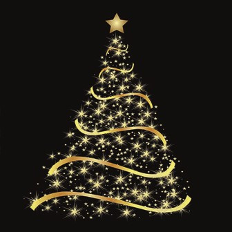 Serviette Shining tree black 25x25cm