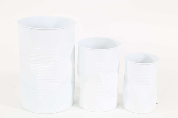 Topf Metall weiss 13x20cm