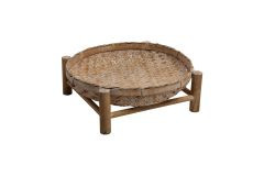 Tablett Bambus weiß gew., 25x25x13,5cm