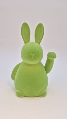 Hase winkend grün 12x10,5x20cm