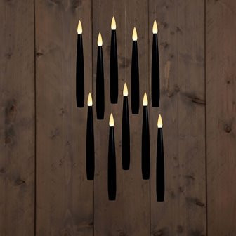 LED Kerze schwebend schwarz 10Stück 15cm