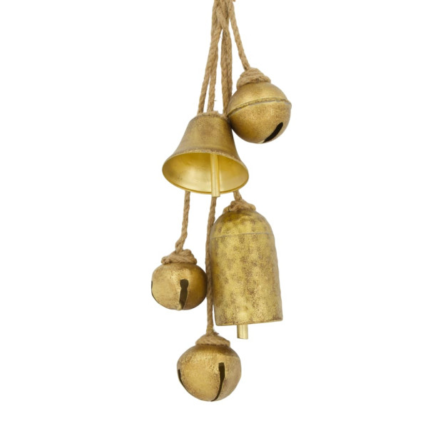 Bündel Glocken Metall antik gold 17x14x53cm
