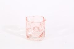 Windlicht Glas rosa 8,9x8,5x8,2cm