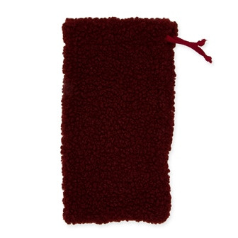 Flaschentasche/Geschenkbeutel Teddyfell weinrot
