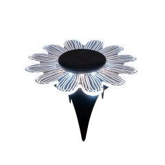 Blume Solar Acryl weiß 12LED 15cm