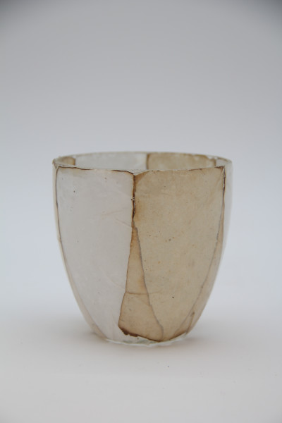 Votiv Glas creme/weiss 8x9x9cm