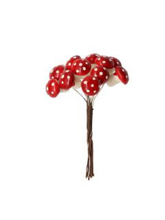 Deko Pilze mit Draht rot 12St. 1,6x2cm