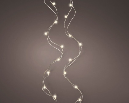 Micro LED stringlights BO indo 295cm 60L silver/warm white