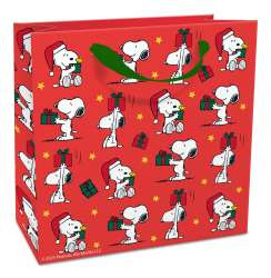 Tasche 17x17x8cm X-Mas Mini-Snoopy, rot