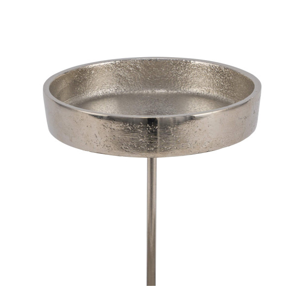 Adventskranzkerzenhalter mit Pick Metall silber 8,5x8,5x13cm