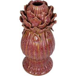Vase Steingut braun 14x14x30,5cm