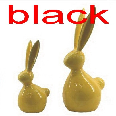 Hase Keramik schwarz 13,5x10,5x30cm