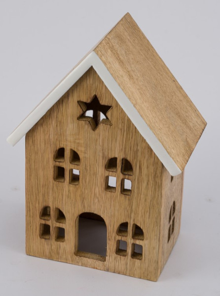 Haus Holz natur 17,5x11x24cm
