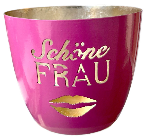 Windlicht schöne Frau pink 8,5x10cm