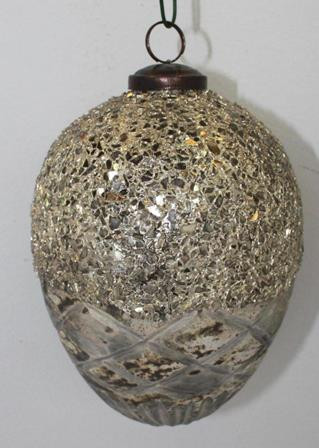 Glas Ei Nuggets antik gold 14cm